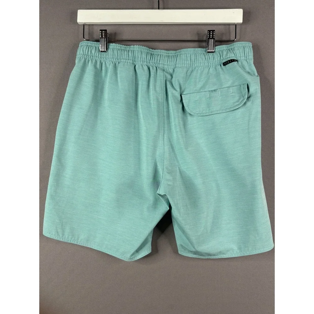 Vissla Board Shorts Mens Small Aqua Blue Upcycled Coconut Stretch Swim Trunks